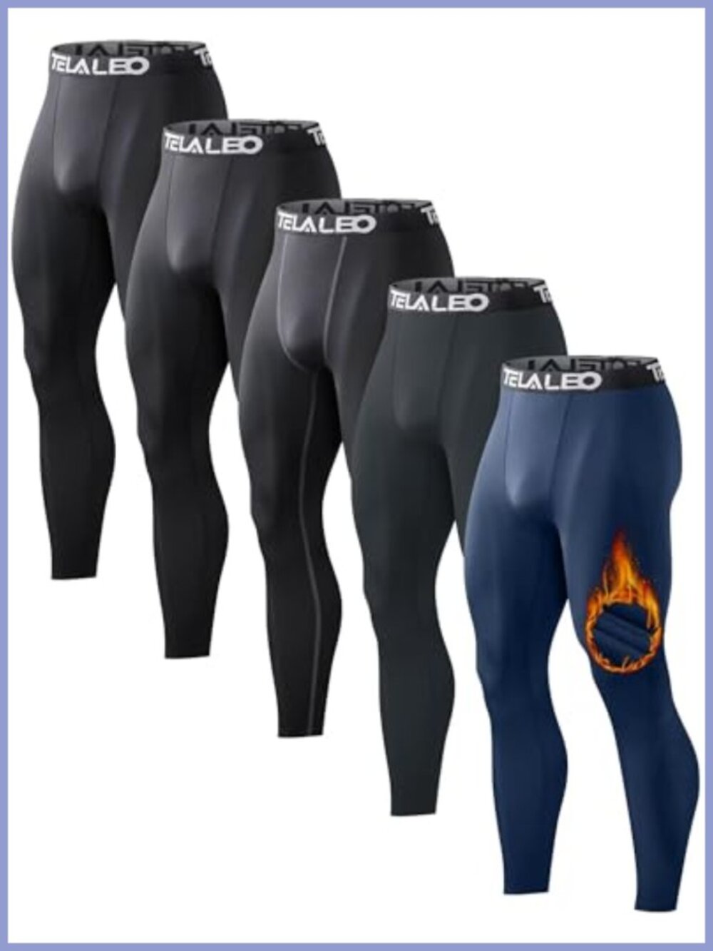Men's Thermal Compression Pants Fleece Lined Tights Leggings 4-5 Pack